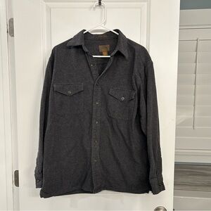 Vintage St. John's Bay Charcoal Gray Flannel Button Up